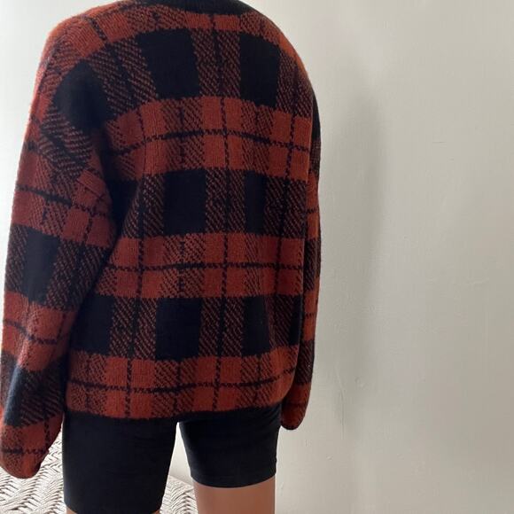 Rails Colleen Sweater Rust Black Plaid Knitwear Size M - Picture 13 of 16